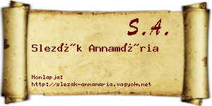 Slezák Annamária névjegykártya